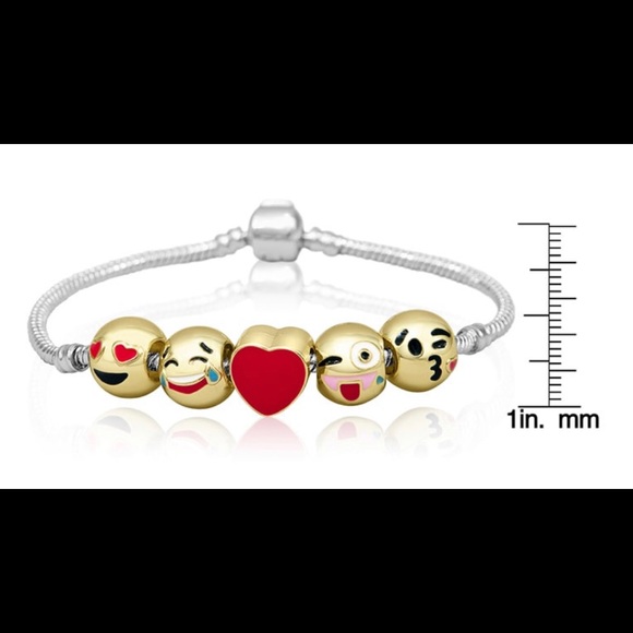 18K Gold Plated Emoji Charm Bracelet - Picture 4 of 4